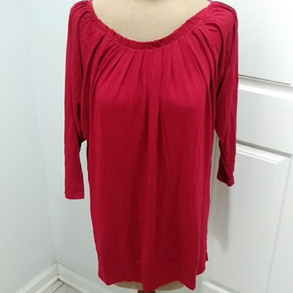 NY& Co 3/4 Sleeve Red Top